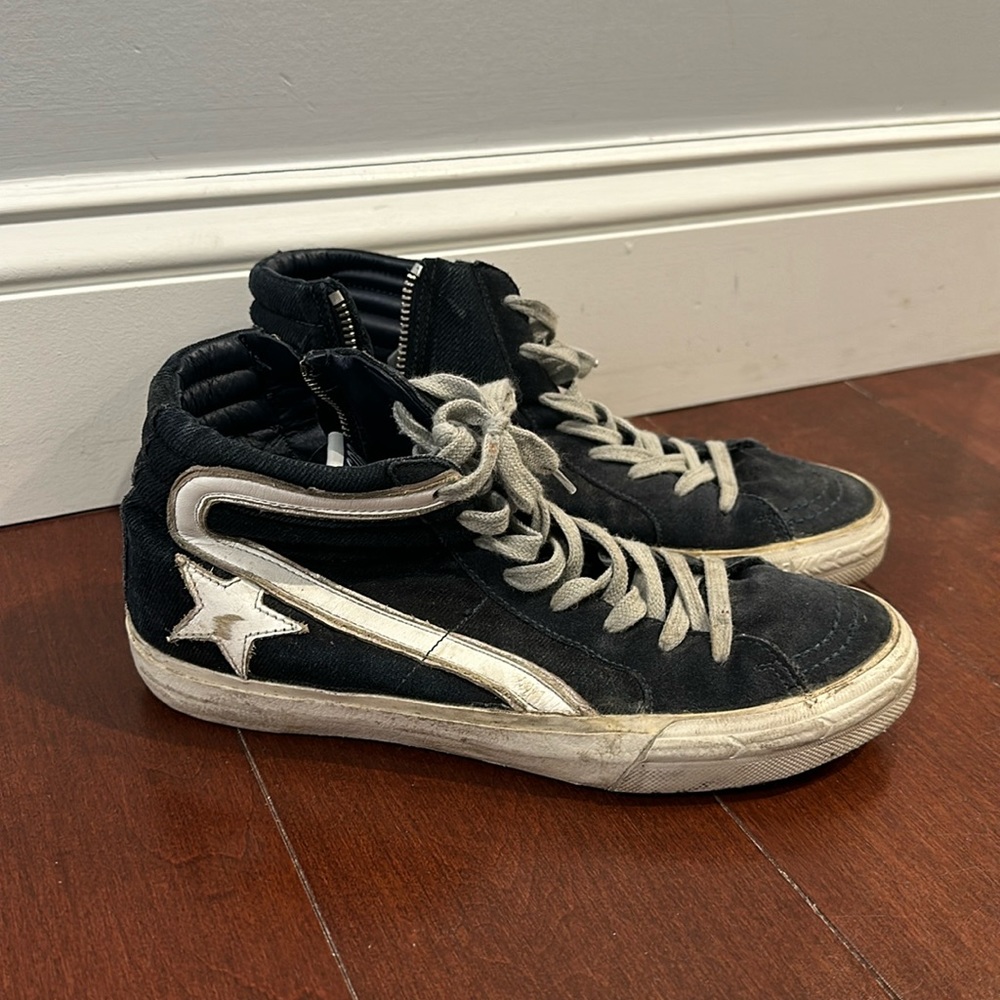 Golden Goose High-Top Blue Sneakers